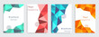 abstract colorful polygonal flyer graphic design template set - low poly style