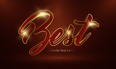 Wall Mural - Best 3d gold text effect. Editable luxury font style perfect for logotype, title or heading text.	