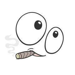 Sticker - Funny smoking face draw