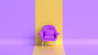 3d empty purple chair. hiring new job vacancy concept. 3d render illustration