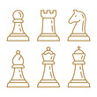 Chess pieces line vector set