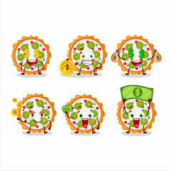 Poster - Fruit tart cartoon character with cute emoticon bring money