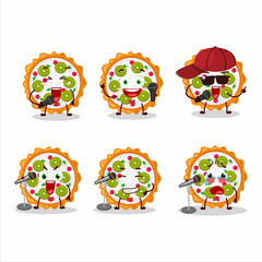 Sticker - A Cute Cartoon design concept of fruit tart singing a famous song