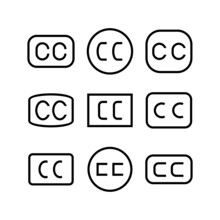 Creative Commons Set Icon On White Background	
