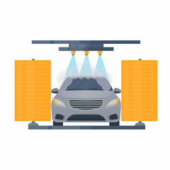 Car wash. Car washing service, vector illustration