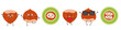 Set edible chestnut character cartoon emotions joy happiness smiling face jumping running nut icon beautiful vector illustration.