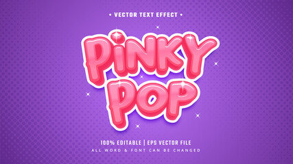 Poster - Pinky Pop 3d Text Style Effect. Editable Illustrator Text Style.
