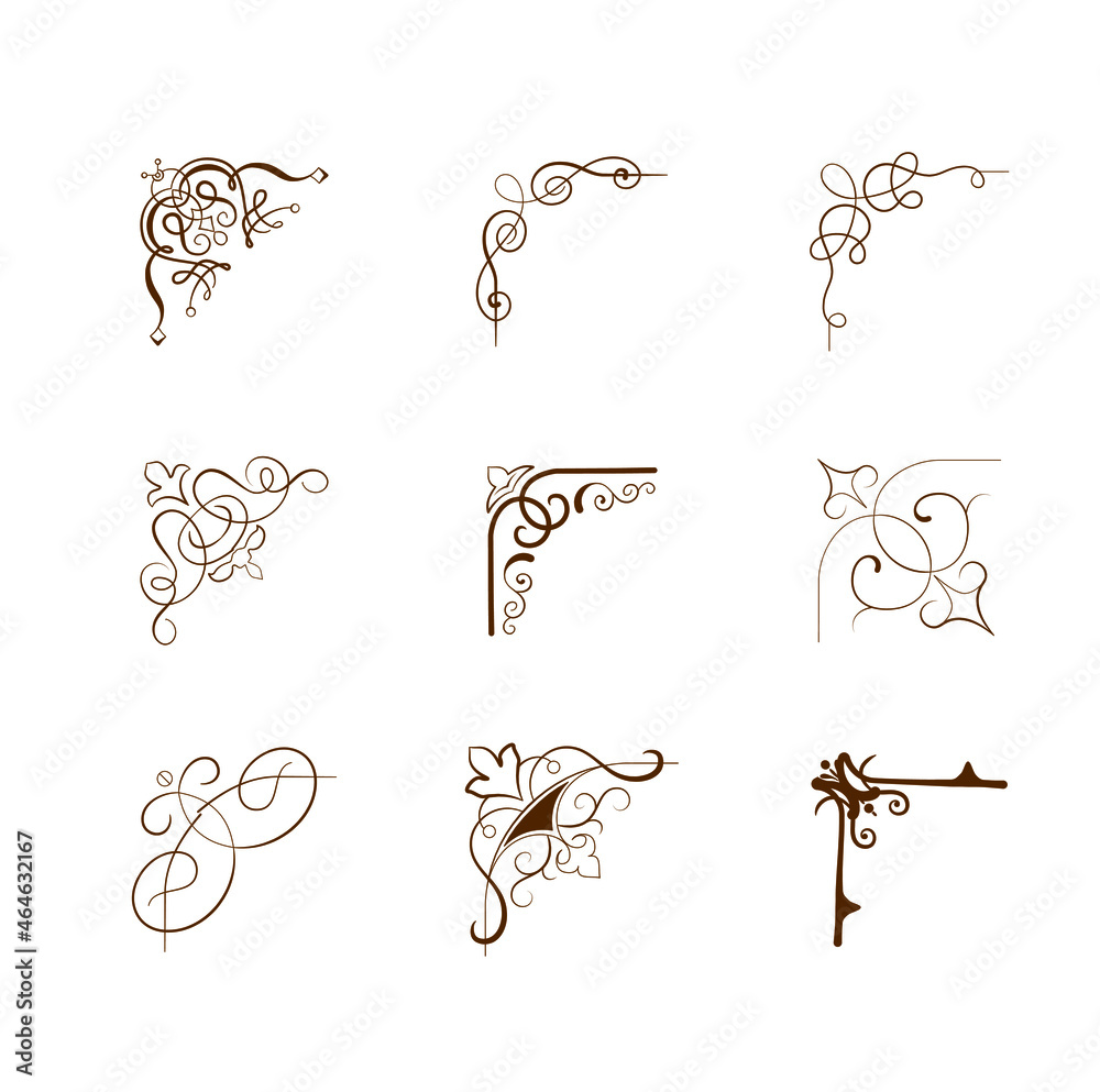 Corner frames, borader frames elements Stock Vector | Adobe Stock