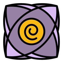 Poster - Spiral hypnosis icon. Outline spiral hypnosis vector icon color flat isolated