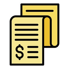 Poster - divorce bill paper icon. outline divorce bill paper vector icon color flat isolated