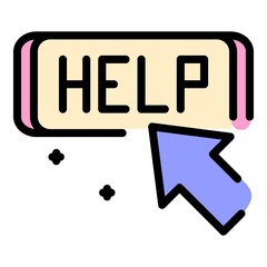 Poster - help service center icon. outline help service center vector icon color flat isolated