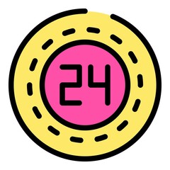 Poster - Talk service center icon. Outline talk service center vector icon color flat isolated