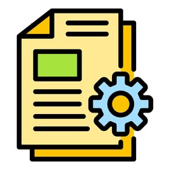 Poster - Job paper icon. Outline job paper vector icon color flat isolated