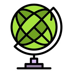 Poster - Globe school icon. Outline globe school vector icon color flat isolated