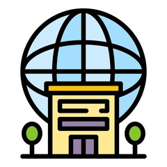 Poster - Student building icon. Outline student building vector icon color flat isolated