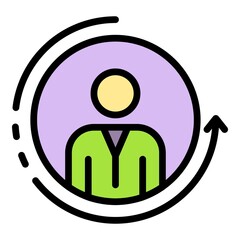 Poster - self learning icon. outline self learning vector icon color flat isolated