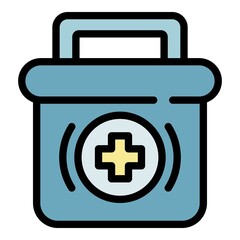 Poster - First aid kit icon. Outline first aid kit vector icon color flat isolated