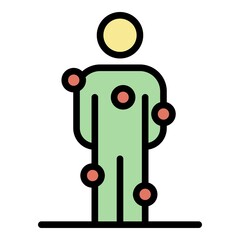 Poster - Doctor body analyzer icon. Outline doctor body analyzer vector icon color flat isolated