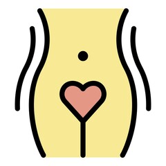 Poster - Girl gynecology icon. Outline girl gynecology vector icon color flat isolated