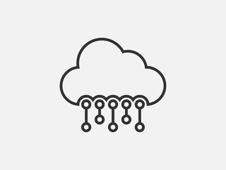 Poster - technology icon vector cloud computing connection. big data global server. line design symbol.