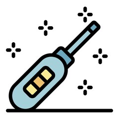 Poster - Electronic thermometer icon. Outline electronic thermometer vector icon color flat isolated