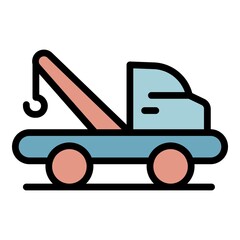 Poster - auto tow truck icon. outline auto tow truck vector icon color flat isolated