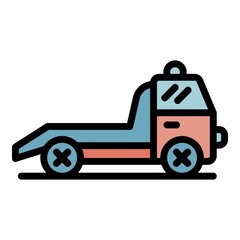 Poster - service tow truck icon. outline service tow truck vector icon color flat isolated