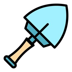 Poster - Instrument trowel icon. Outline instrument trowel vector icon color flat isolated