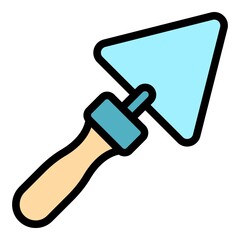 Poster - Metal trowel icon. Outline metal trowel vector icon color flat isolated