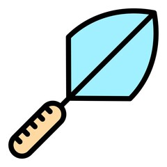 Poster - Mortar trowel icon. Outline mortar trowel vector icon color flat isolated