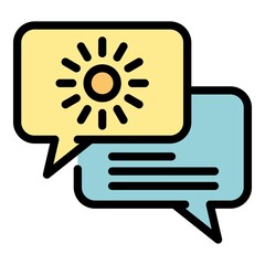 Poster - Innovation chat icon. Outline innovation chat vector icon color flat isolated