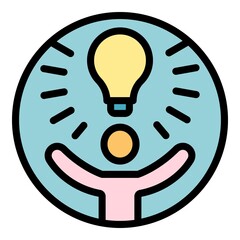 Poster - strategy idea innovation icon. outline strategy idea innovation vector icon color flat isolated