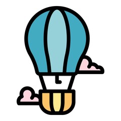 Wall Mural - Air balloon innovation icon. Outline air balloon innovation vector icon color flat isolated