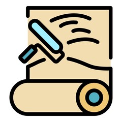 Poster - Room wallpaper icon. Outline room wallpaper vector icon color flat isolated