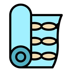 Poster - Wallpaper roll icon. Outline wallpaper roll vector icon color flat isolated