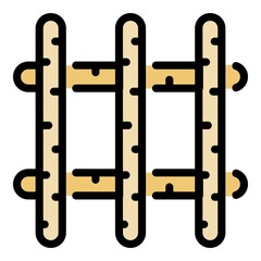 Poster - Wood fence icon. Outline wood fence vector icon color flat isolated