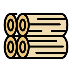 Poster - Metal pipes icon. Outline metal pipes vector icon color flat isolated