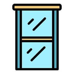 Poster - House window icon. Outline house window vector icon color flat isolated