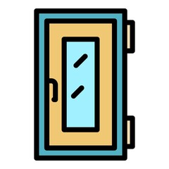 Poster - Room door icon. Outline room door vector icon color flat isolated