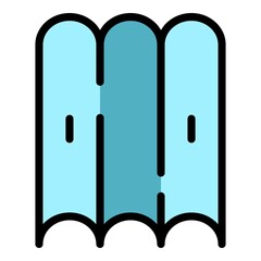 Poster - Curve roof icon. Outline curve roof vector icon color flat isolated