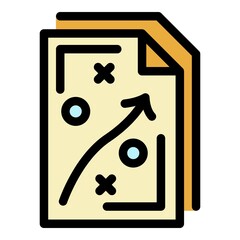 Poster - Tactical scheme icon. Outline tactical scheme vector icon color flat isolated