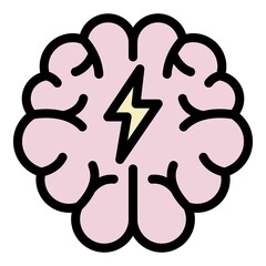 Poster - Brainstorming icon. Outline brainstorming vector icon color flat isolated