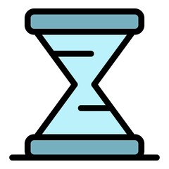 Poster - Hourglass icon. Outline hourglass vector icon color flat isolated