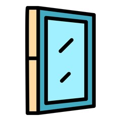 Poster - Industry window icon. Outline industry window vector icon color flat isolated