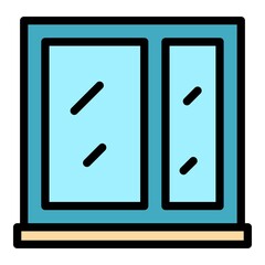 Poster - Clean window icon. Outline clean window vector icon color flat isolated