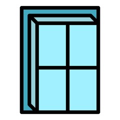 Poster - residential window icon. outline residential window vector icon color flat isolated