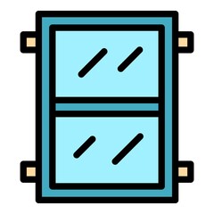 Poster - Estate window icon. Outline estate window vector icon color flat isolated