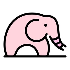 Poster - mammal elephant icon. outline mammal elephant vector icon color flat isolated