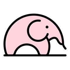 Poster - logo elephant icon. outline logo elephant vector icon color flat isolated