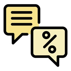 Poster - Conversion rate chat icon. Outline conversion rate chat vector icon color flat isolated